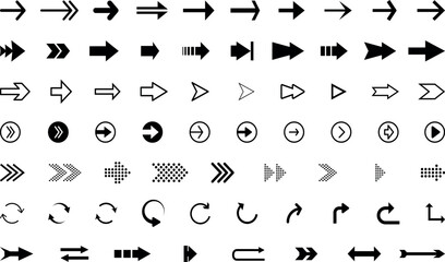 Arrow vector icon. Black arrow vector icon pack, Set of different arrows or web design. Arrow vector collection. Arrow flat style isolated on white background,