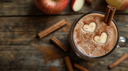 Apple Cinnamon Hot Chocolate With Heart Shaped Marshmallows