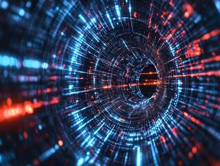 Fototapeta premium Encrypted quantum network securing classified government data, futuristic cybersecurity