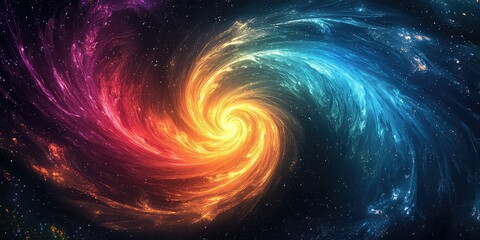 Fototapeta premium Multicolored auroras swirling in patterns of waves and spirals.