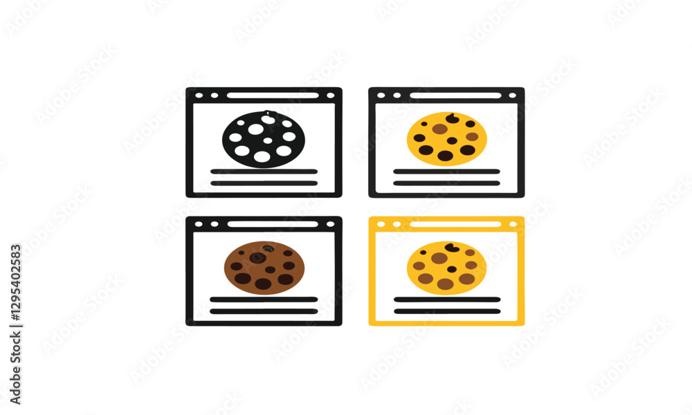 Fototapete print cookies vector icons for web page. different cookies icon set isolated on white background