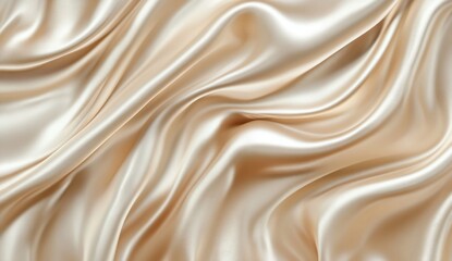 Luxurious cream satin fabric draped in elegant folds