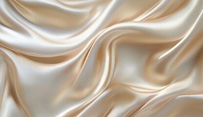 Obraz premium Luxurious cream silk drapes, studio shot
