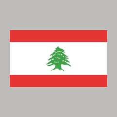 National flag of Lebanon. Flag of the Republic of Lebanon. Vector illustration