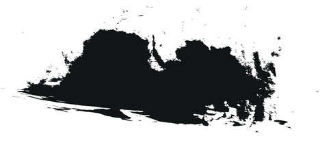 Fototapeta premium Flat Paint Hand Drawn Brush high long, high Detail Abstract Vector Background, brush effect in transparent file set A collection of black grunge circular shapes on a white background, featuring