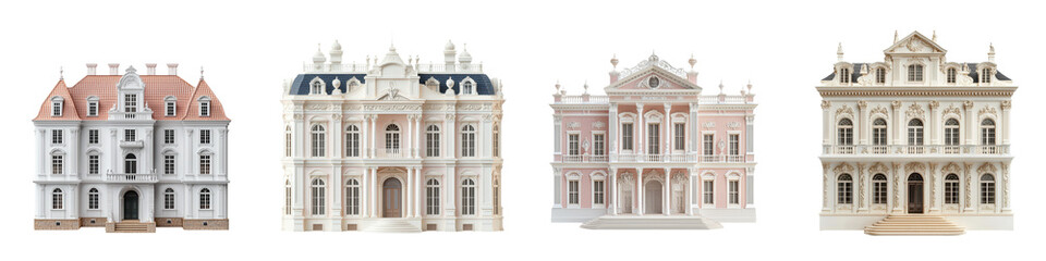 Obraz premium Stunning collection of magnificent historic buildings with ornate intricate architectural facades in a charming European town or city