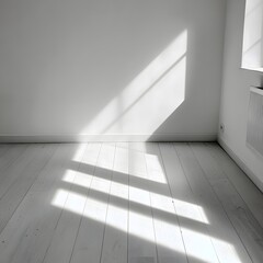 Soft Shadows on White Floor in Minimalist Room with Natural Light