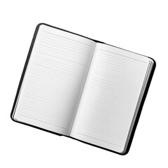 Blank Notebook Open Pages Lined Paper Black Cover Writing Journal Diary,