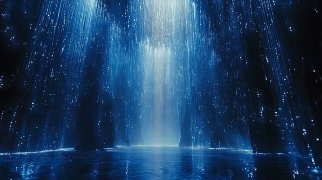 Dramatic luminous abstract image of light and lines