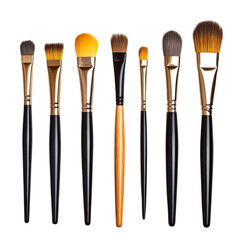 Artist paintbrushes collection various shapes sizes colors