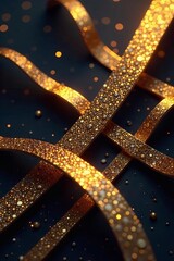 Intertwined golden lines, geometric luxury design, glitter, art deco, sophisticated