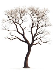 Naked tree branches exposed in winter without leaves against a bluish sky backdrop