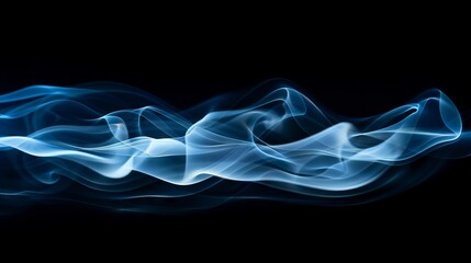 Mystical swirling smoke and misty fog on a black background for dramatic texture overlays, moody art, atmospheric designs, and visual effects