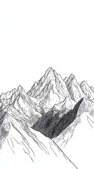 A minimalist outline of a mountain range picture