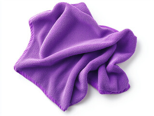 Perfect for Cleaning: Purple Microfiber Cloth on White, purple scarf isolated on white