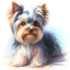 Naklejka premium 요크셔테리어, 파스텔화, jpeg (Yorkshire Terrier, pastel painting, jpeg)
