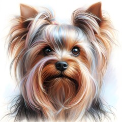 Naklejka premium 요크셔테리어, 파스텔화, jpeg (Yorkshire Terrier, pastel painting, jpeg)