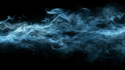 Fototapeta premium Mystical swirling smoke and misty fog on a black background for dramatic texture overlays, moody art, atmospheric designs, and visual effects