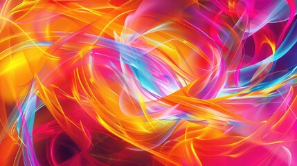 Obraz premium Abstract universe of colorful light sparkling particles scattered across space background, create wonderful electric effect perfect for designs that aim to evoke sense of energetic and fantasy. AIG61.