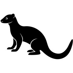 Minimalist Mongoose Silhouette Icon Perfect for Logos & Designs.