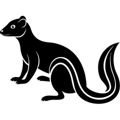 Minimalist Mongoose Silhouette Icon Perfect for Logos & Designs.