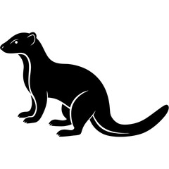 Minimalist Mongoose Silhouette Icon Perfect for Logos & Designs.