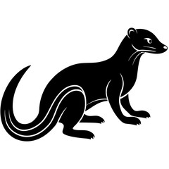 High-Quality  Mongoose Silhouette Vector Icon Design on White Background.
