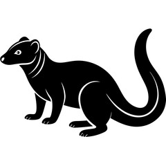 High-Quality  Mongoose Silhouette Vector Icon Design on White Background.