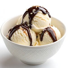 Vanilla ice cream isolated on white background