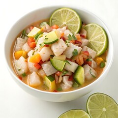 Ceviche isolated on white background