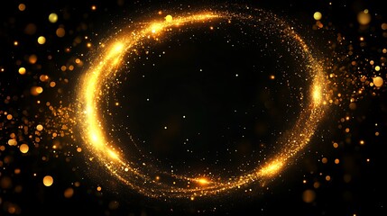 Golden Celestial Ring: A Sparkling Symphony of Light and Stardust