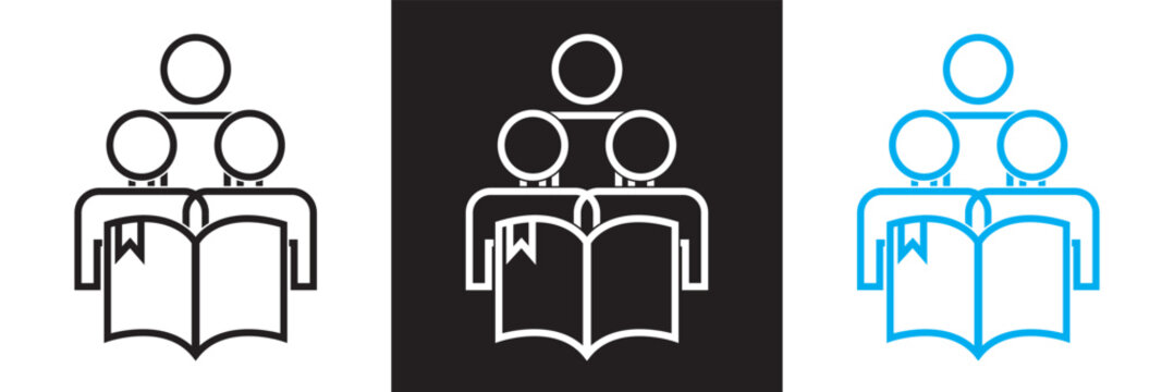 Education icon. Contains such icons as e-learning, virtual campus, unlimited access etc.  Isolated on white and black background. Vector illustration. EPS 10