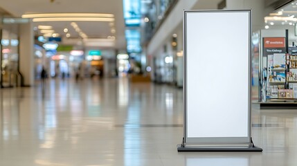 Fototapeta premium Blank Signage in Modern Shopping Mall: Advertising Space Mockup