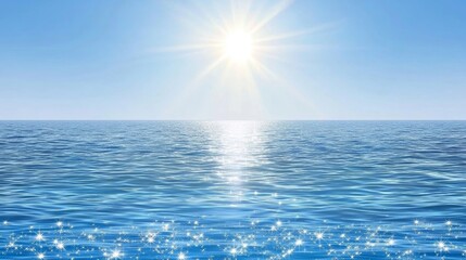 Obraz premium Summer Ocean Serenity: Sun-Kissed Waves and Sparkling Waters