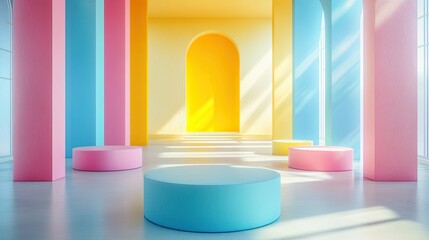 Color Splash with Yellow, Pink, and Blue -