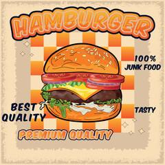 Hamburger with Vintage style and beautiful color