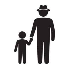  Happy Fathers day human icon silhouette vector illustration