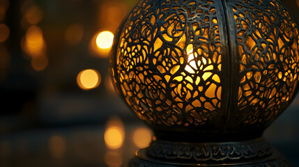 of a Thai brass bell with intricate designs of lotus flowers and mythical creatures etched into the surface 