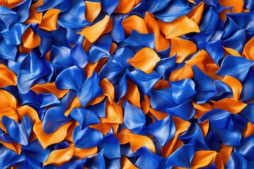Blue orange petals texture background design