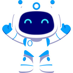 AI bot character illustration for science and business