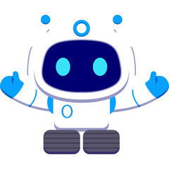 AI bot character illustration for science and business