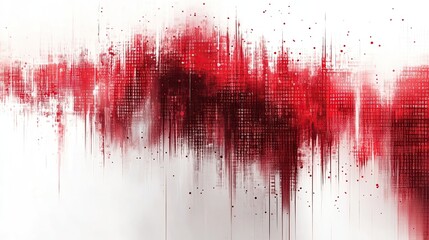 Binary Code Background in White and Red with a Futuristic Matrix Style 