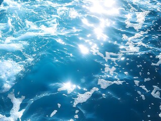 Water, Ocean Photo, Water Image, Shimmering Water, Sparkling Water, Blue Water, Clear Water, Pure Water, Water Stock Image, Generative AI