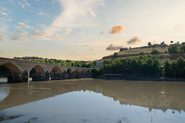 The Dicle Bridge, or On Gozlu Bridge in Turkish. It's a historic bridge in Diyarbakir over the river Tigris in southeastern Turkey.