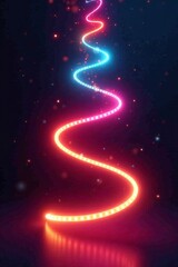 Obraz premium Twisting spiral of glowing lights against dark backdrop, vibrant, pattern