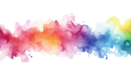 Vibrant Rainbow Watercolor Abstract Art
