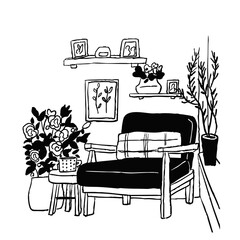 インテリア線画　ベクター線画