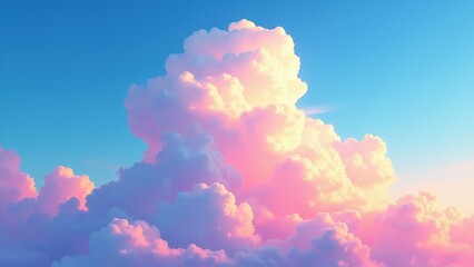 Beautiful cloud art with vibrant pink and purple hues against a clear blue sky.
