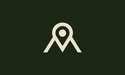 Letter M location monogram logo design
