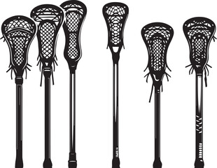 Lacrosse Sticks Icon. Vector Monogram Illustration